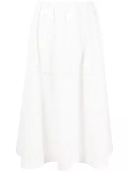 TOTEME юбка миди с английской вышивкой, белый