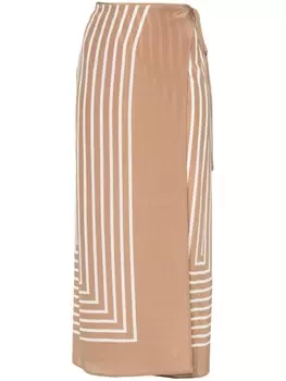 TOTEME юбка с геометричным принтом и запахом, коричневый