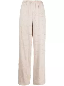 TOTEME зауженные брюки с декоративной строчкой, нейтральный цвет