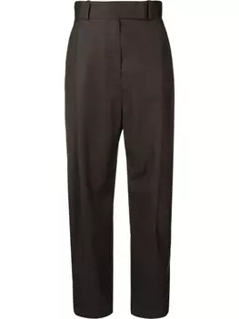 TOTEME зауженные брюки с завышенной талией, коричневый