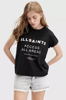 TOUR ANNA хлопковая футболка AllSaints, черный