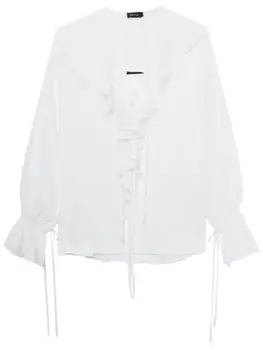 Tout A Coup блузка с оборками и шнуровкой, белый