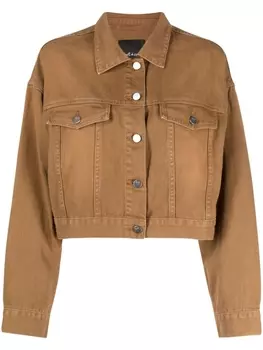 Tout A Coup cropped denim jacket, коричневый