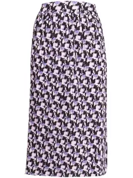 Tout A Coup драпированная юбка с графичным принтом, фиолетовый