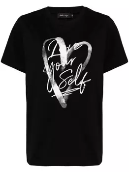 Tout a coup футболка из хлопка с надписью, черный