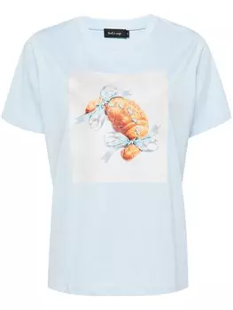 Tout a coup футболка из хлопка с графическим принтом, синий