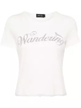 Tout a coup футболка с кристаллическими надписями, белый