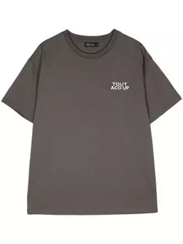 Tout a coup футболка с вышитым логотипом, серый