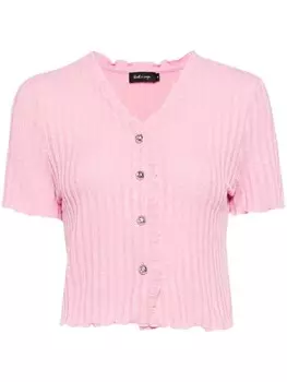 Tout a coup футболка с застежкой на пуговицы в рубчик, розовый