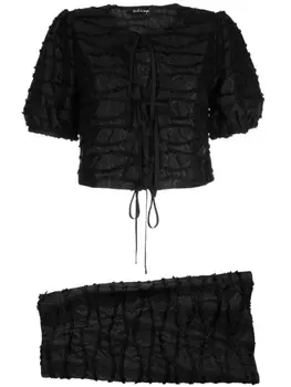 Tout A Coup комплект из топа и юбки с бахромой, черный
