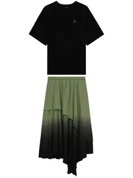 Tout a coup многослойная хлопковая юбка-миди, черный