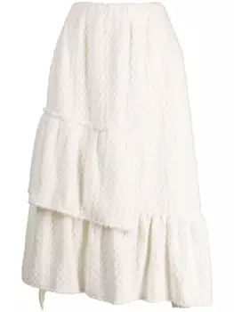 Tout A Coup ярусная юбка миди, нейтральный цвет