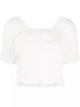 Tout A Coup топ с короткими рукавами и сборками, белый