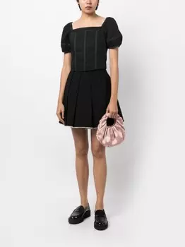 Tout a coup топ с квадратным вырезом и объемными рукавами, черный