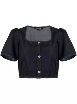 Tout A Coup укороченная блузка с объемными рукавами, синий