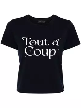 Tout a coup укороченная футболка с логотипом, синий