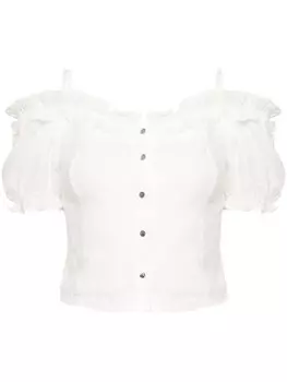 Tout a coup укороченный топ с оборками, белый