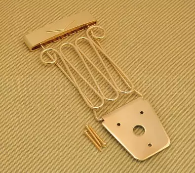 TP-0432-002 Gold Deluxe Trapeze Tailpiece для толстой гитары Archtop Allparts TP-0432-002 Gold Deluxe Trapeze Tailpiece for Thick Archtop Guitar
