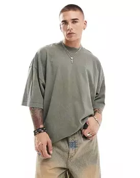 Тяжелая футболка оверсайз цвета хаки ASOS DESIGN