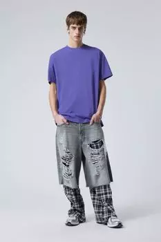 Тяжелая футболка оверсайз Weekday, фиолетовый