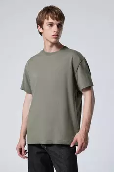 Тяжелая футболка оверсайз Weekday, зеленый