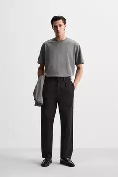 Тяжелая футболка с коротким рукавом ZARA, серый мергель