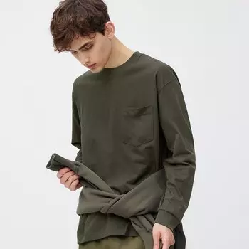 Тяжелая футболка с круглым вырезом GU, зеленый