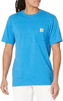 Тяжелая футболка свободного кроя с короткими рукавами и графикой 1889 года Carhartt, цвет Marine Blue Heather