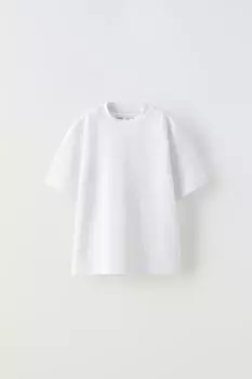 Тяжелая футболка ZARA, белый