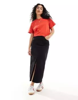 Тяжелая красная футболка в рубчик ASOS DESIGN стандартного кроя