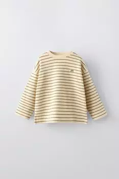 Тяжелая полосатая футболка ZARA, хаки