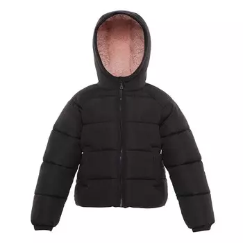 Тяжелая пуховик Rokka&Rolla для девочек на подкладке из шерпы, цвет Rich Black