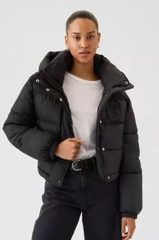 Тяжелая стеганая куртка с логотипом Gap, черный