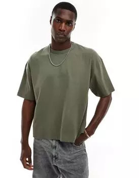 Тяжелая свободная футболка цвета хаки ASOS DESIGN
