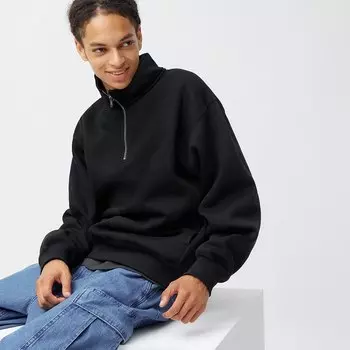 Тяжелая толстовка на полумолнии GU, черный