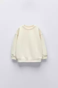 Тяжелая толстовка ZARA, экрю