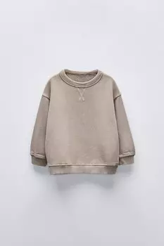 Тяжелая толстовка ZARA, серо-коричневый