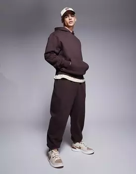 Тяжелые джоггеры премиум-класса ASOS DESIGN, 400 г/м, темно-коричневые