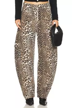 Тяжелые флисовые штаны Ganni, leopard