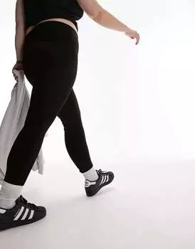 Тяжелые леггинсы в полный рост Topshop черного цвета с глубоким поясом