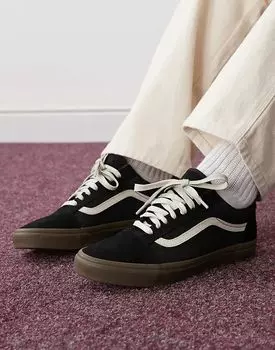 Тяжелые парусиновые кеды Old Skool черного цвета с резиновой подошвой Vans