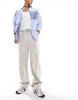 Тяжелые широкие джоггеры белого цвета ASOS DESIGN