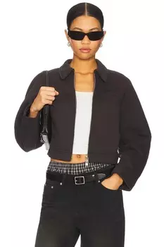 Тяжелый бомбер из махровой ткани Ganni, phantom