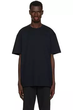 Тяжелый хлопковый футболка свободного кроя Skims, цвет obsidian