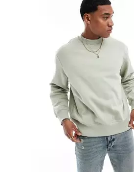 Тяжелый свитер оверсайз серо-зеленого цвета ASOS DESIGN