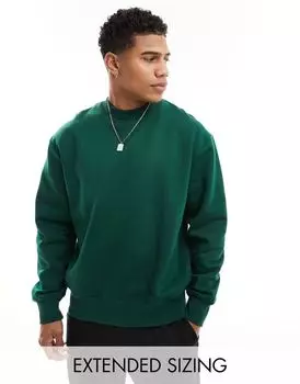 Тяжелый свитшот темно-зеленого цвета ASOS DESIGN