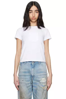Тяжёлая хлопковая футболка из джерси Mm6 Maison Margiela, белый