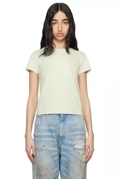 Тяжёлая хлопковая футболка из джерси Mm6 Maison Margiela, зеленый