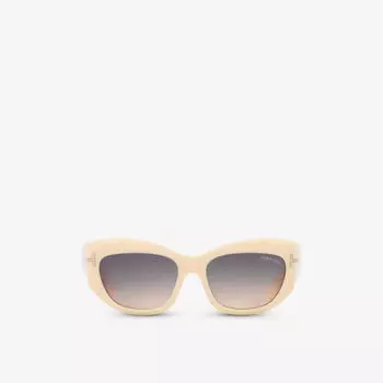 Tr001702 солнцезащитные очки brianna из ацетата кошачьего глаза Tom Ford, бежевый