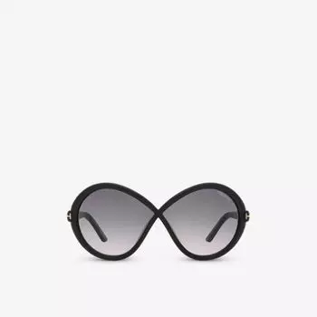 Tr001772 солнцезащитные очки jada в ацетатной оправе-бабочке Tom Ford, черный